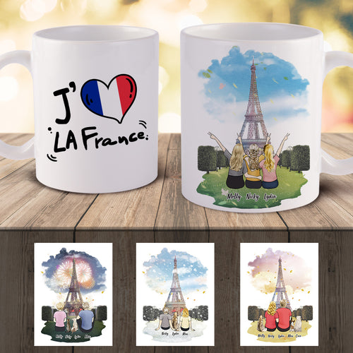 Mug Personnalisé Meilleurs Cadeaux pour Les Amis | Paysage de la Tour Eiffel