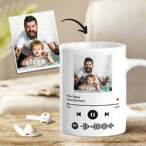 Mug à code Spotify Mug personnalisé Mug photo