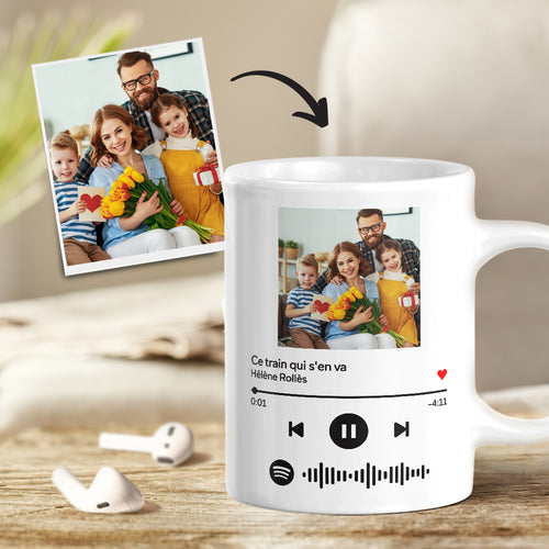 Mug personnalisé Spotify Code | Cadeau pour la famille