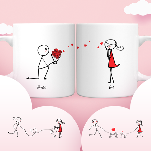 Tasse Couple Amoureux Mug Couple Personnalisé Cadeau d'anniversaire -Veux tu M'épouser
